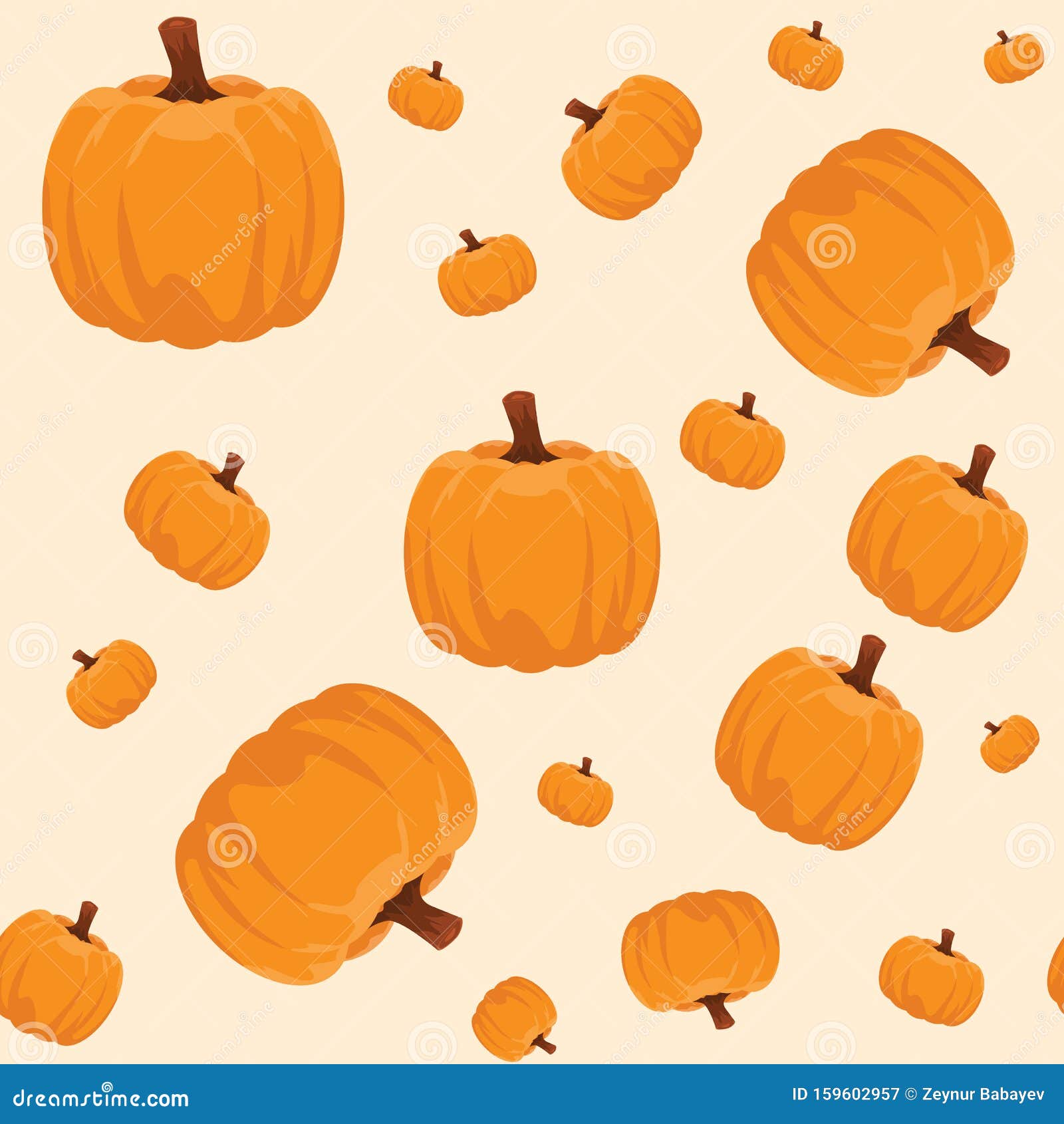 Cartoon Pumpkin Seamless Pattern for Your Texture Design. Halloween  Background. Vector Illustration. Stock Vector - Illustration of cartoon,  fruit: 159602957