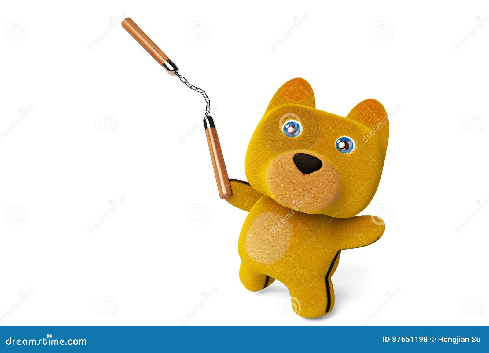 Cartoon Puppy With Nunchaku,Kung Fu Dog,3D Rendering. Stock Illustration -  Illustration Of Cartoon, Movie: 87651198