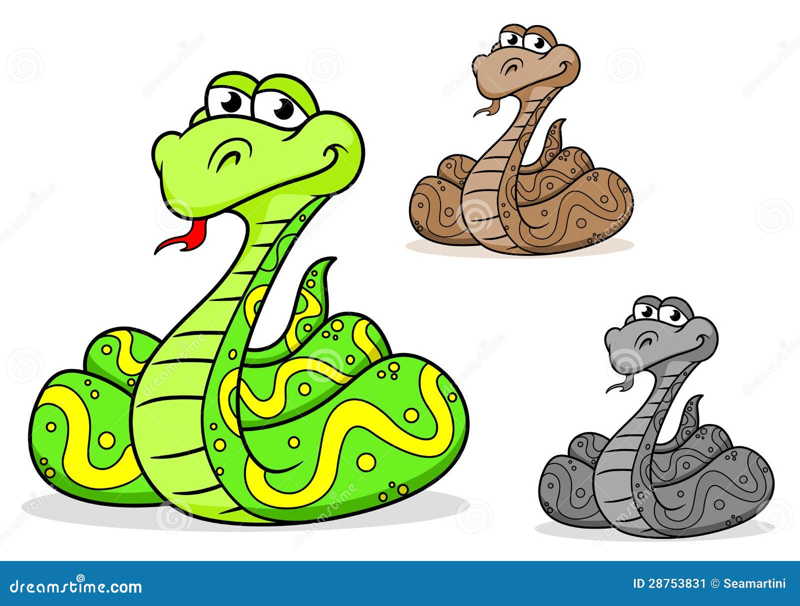 Cartoon python snake stock vector. Illustration of funny - 28753831