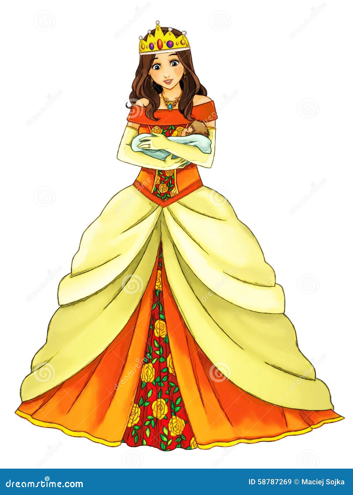 Cartoon queen - stock illustration. Illustration of fairytale - 58787269