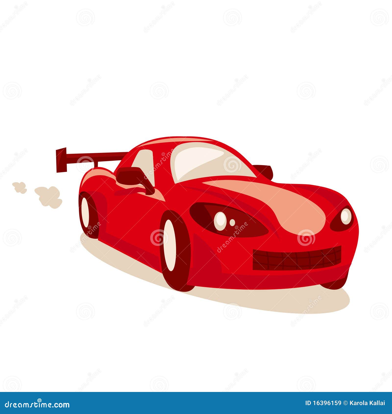 Cartoon race car stock vector. Illustration of auto, childlike  16396159