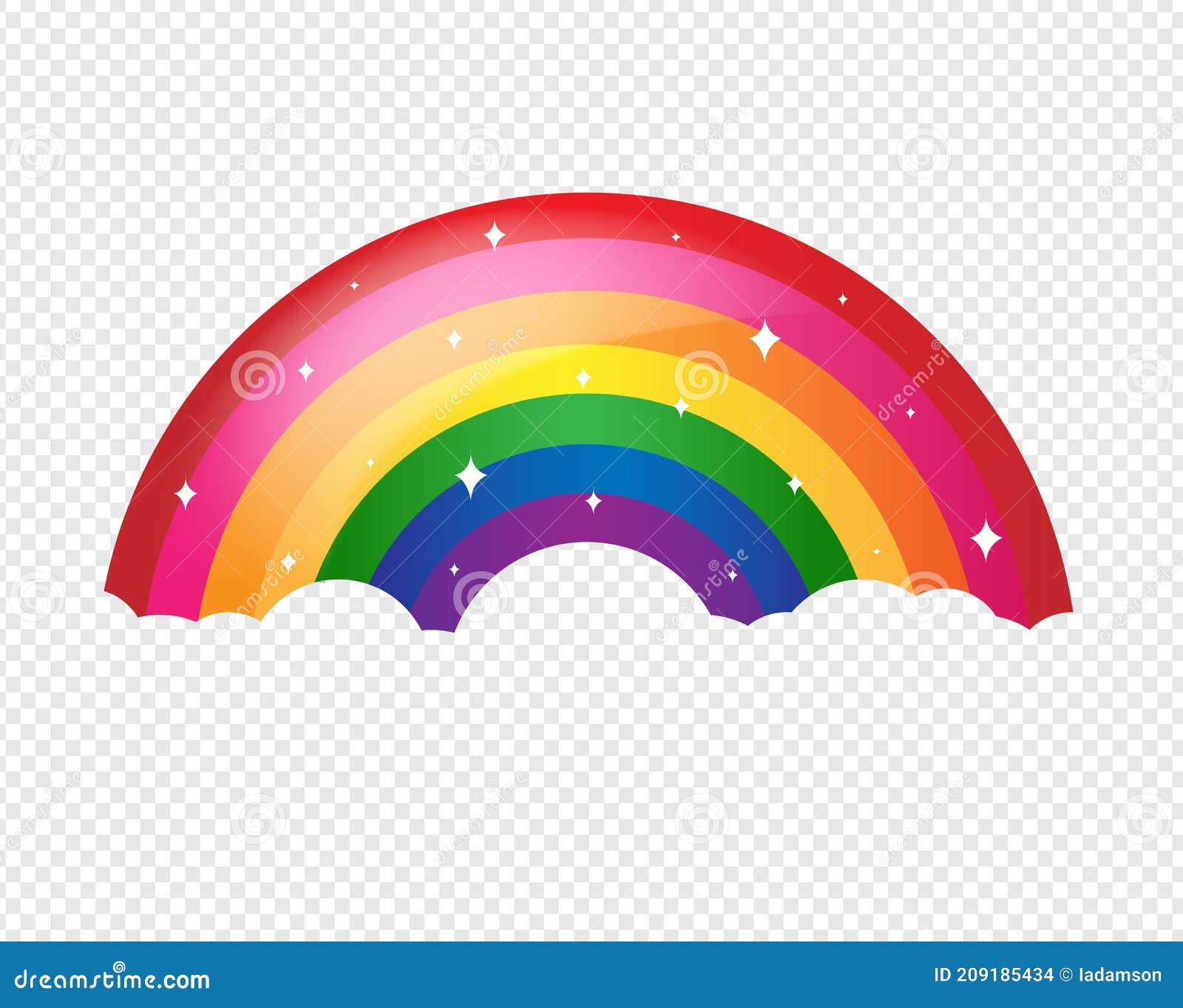 Cartoon Rainbow with Stars and Transparent Background Stock Vector -  Illustration of element, summer: 209185434