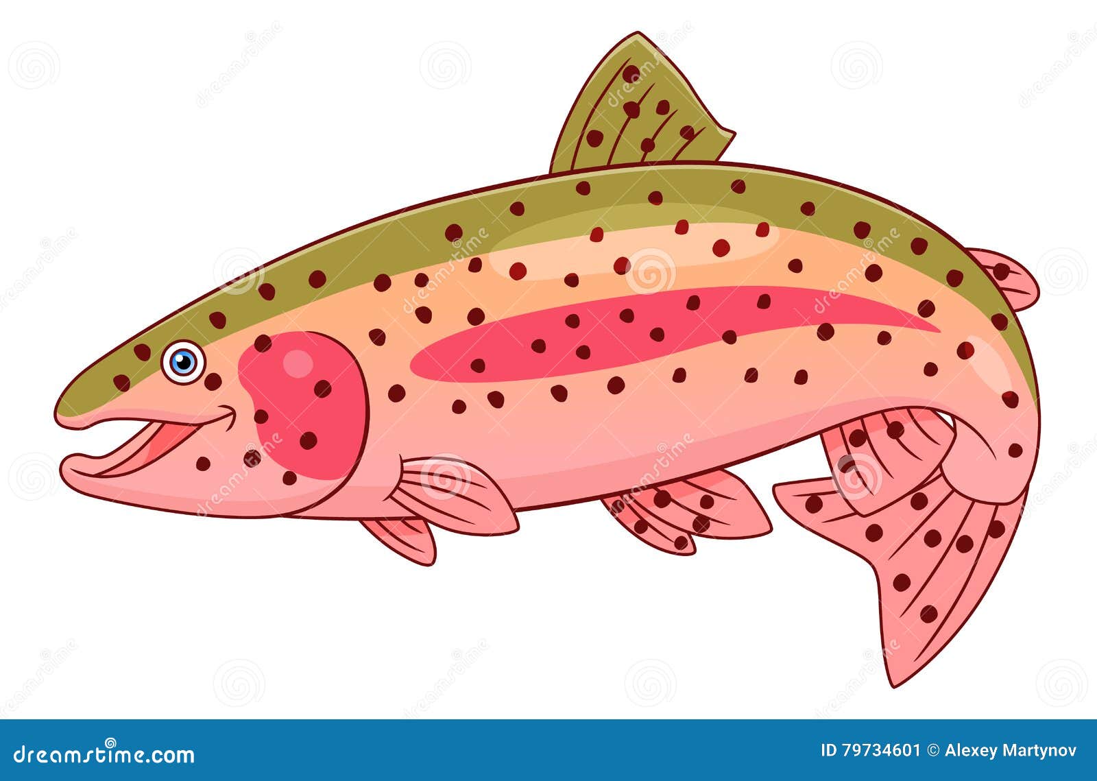 Cartoon rainbow trout stock vector. Illustration of cartoon 79734601