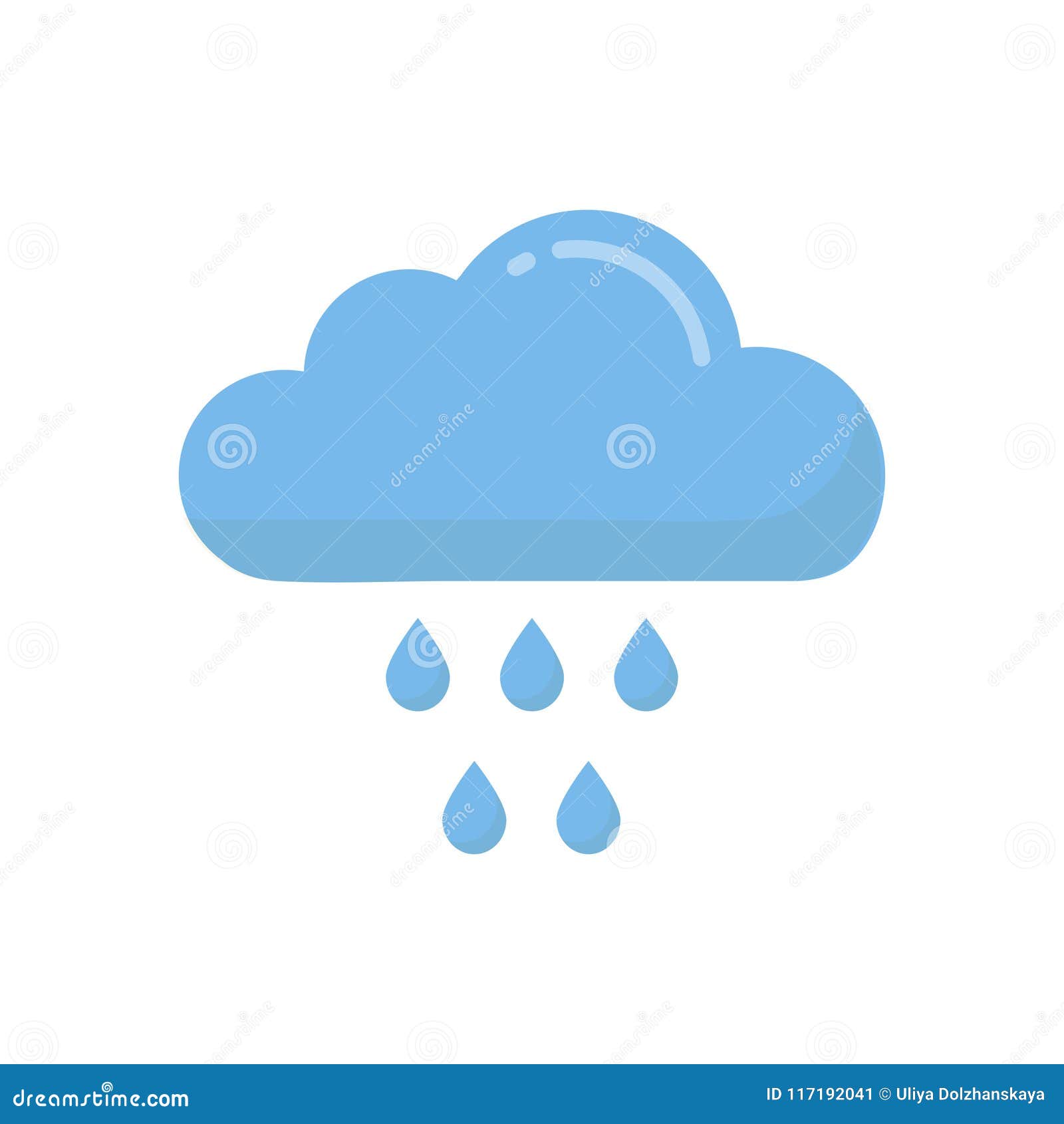 Cartoon rainy cloud vector stock vector. Illustration of object - 117192041