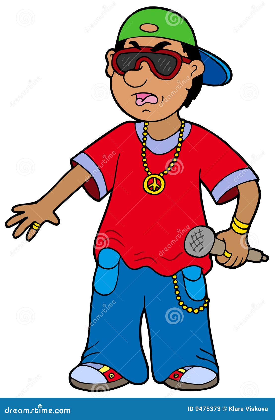 Cartoon rapper stock vector. Illustration of perform ...