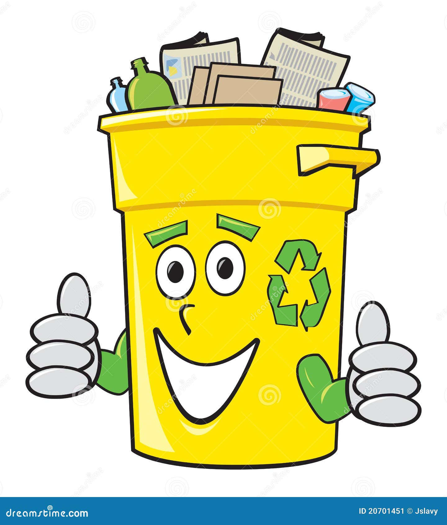 cartoon recycling bin