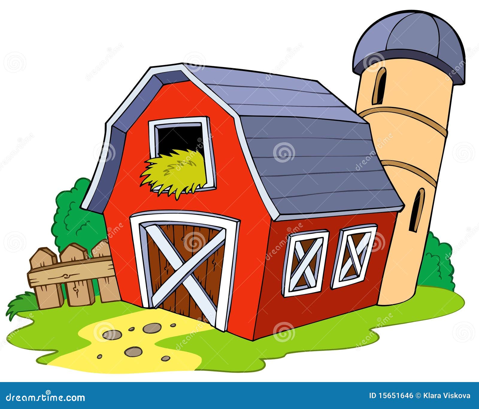 Cartoon Red Barn Royalty Free Stock Image - Image: 15651646