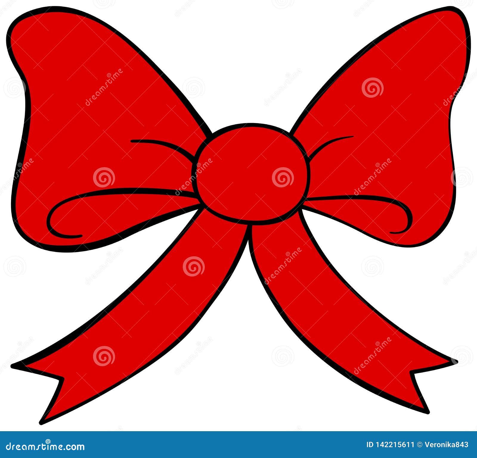 Cartoon Red Bow Icon. Doodle Style Clipart Stock Vector - Illustration of  clip, packaging: 142215611