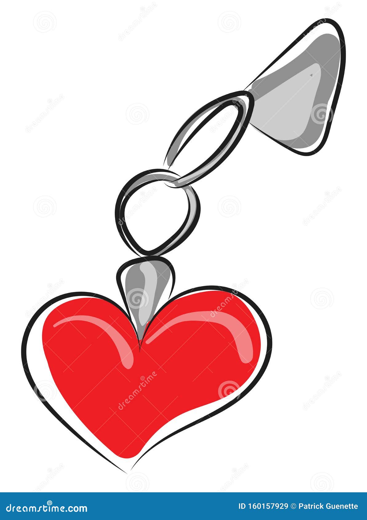 Download Cartoon Red-heart Keychain Vector Or Color Illustration ...