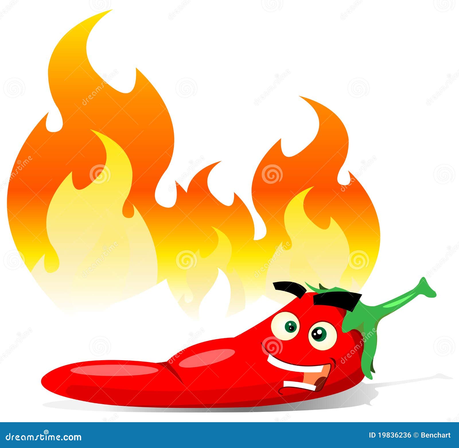Cartoon Red Hot Chili Pepper Stock Photography