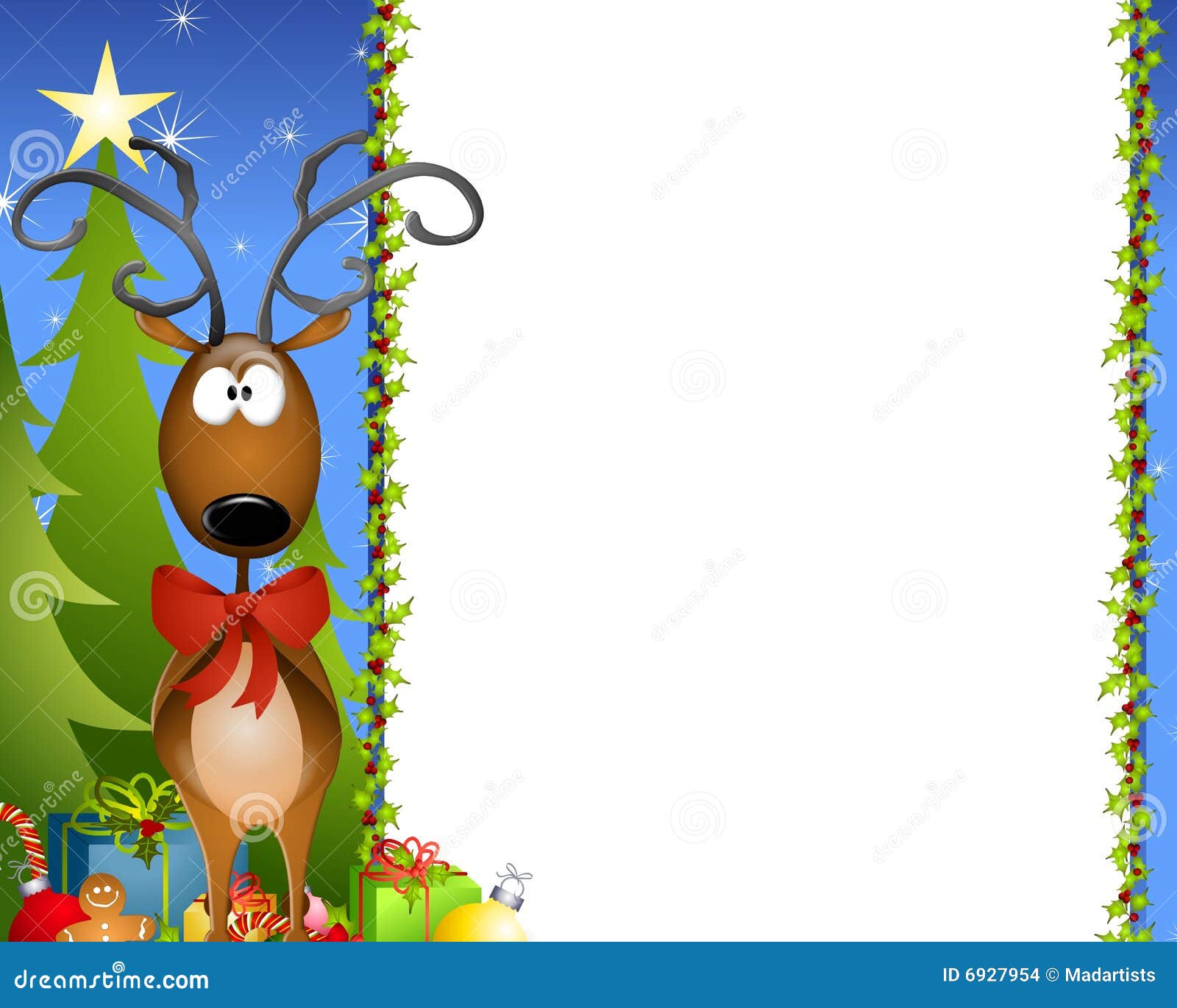 Cartoon Reindeer Border 2 stock illustration. Image of characters - 6927954