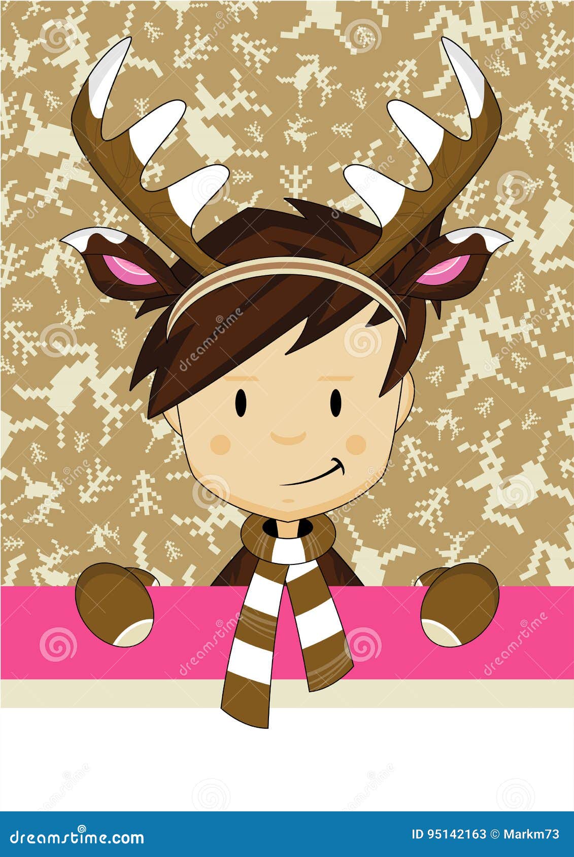 Download Cartoon Reindeer Boy Stock Vector Illustration Of Costume 95142163