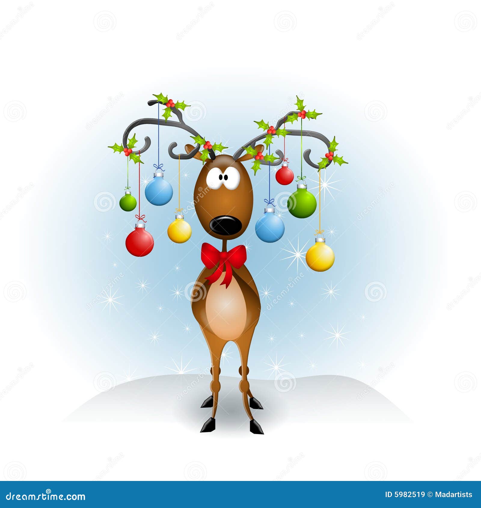 Cartoon Reindeer Ornaments Royalty Free Stock Images 