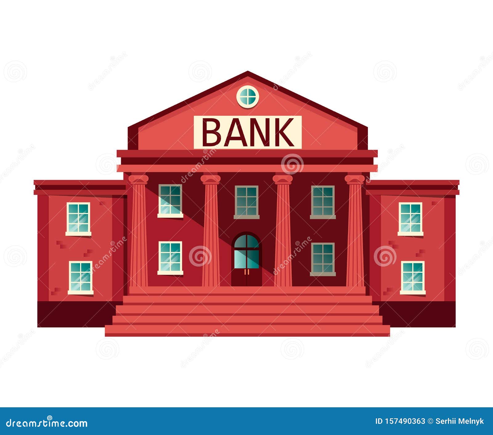 Bank Building or Courthouse with Columns Stock Vector - Illustration of  classical, icon: 157490363