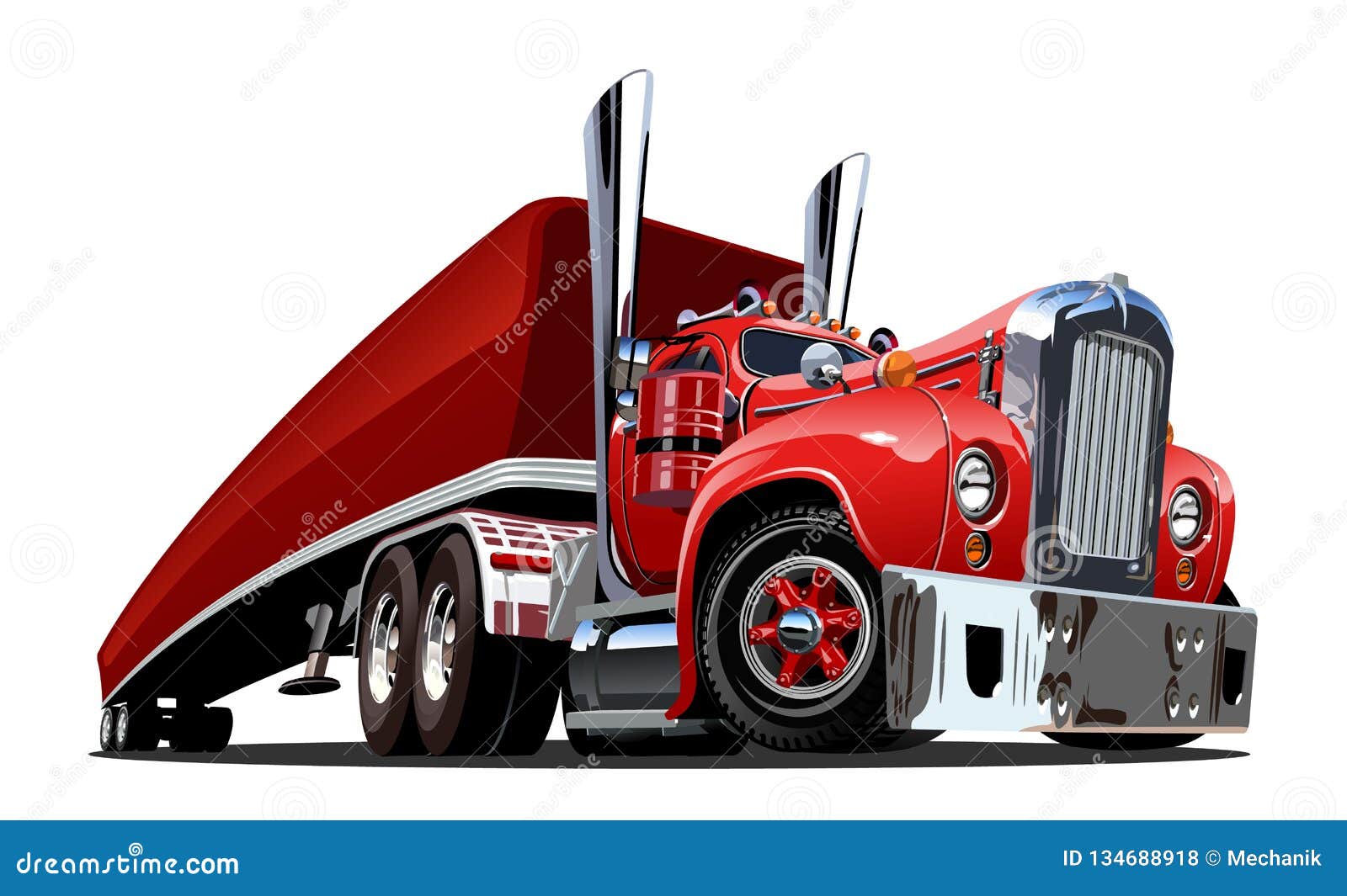 Cartoon Retro Semi Truck Isolated on White Stock Vector - Illustration of cargo, comic: 134688918 Cartoon Retro Semi Truck Isolated on White Stock Vector - Illustration of cargo, comic: 134688918
