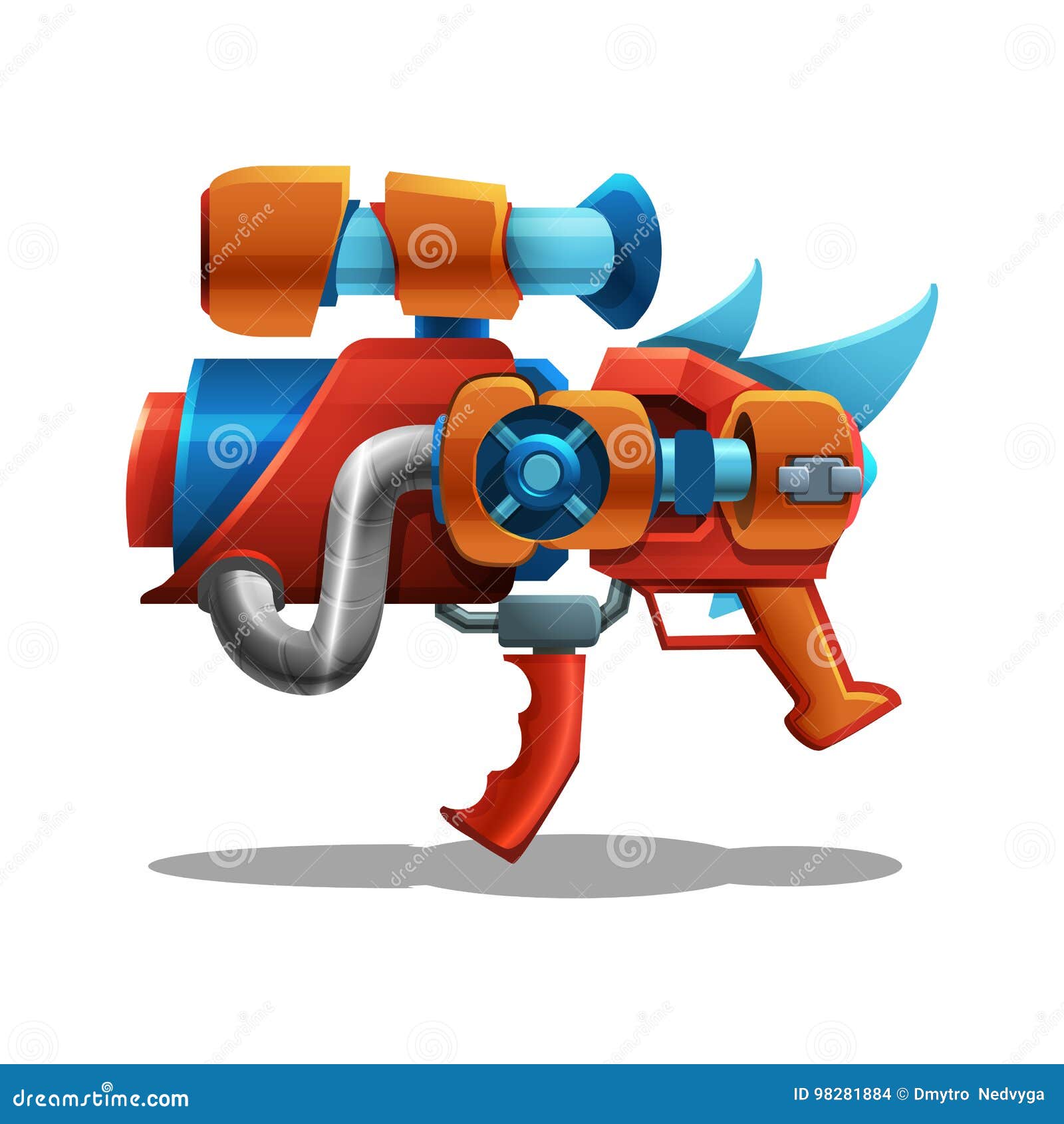 Cartoon Retro Space Blaster Ray Gun Laser Weapon Stock