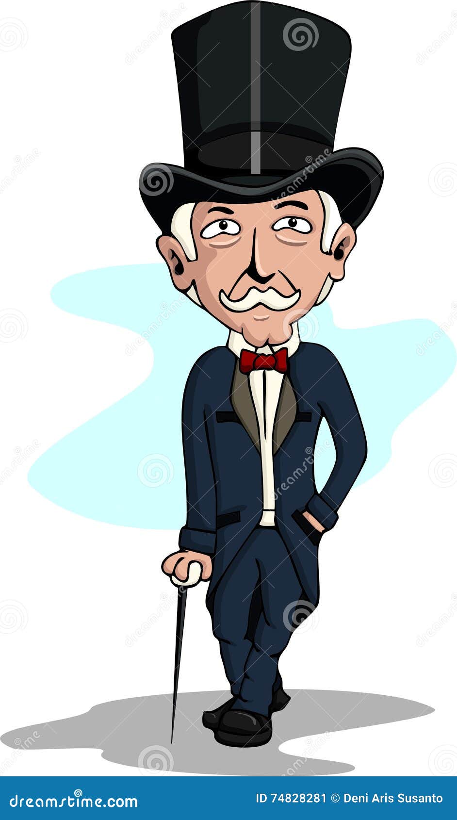 Cartoon Rich Man Man Wearing Top Hat Stock Vector - Illustration of design,  formal: 74828281