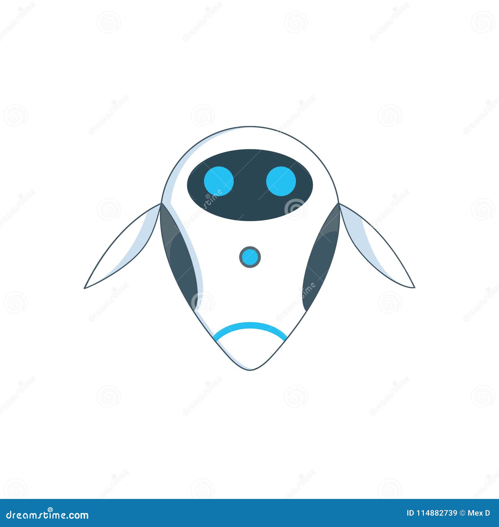 Cartoon Robot with Blue Eyes Doing Flying Motion Stock Illustration -  Illustration of engineering, cartoon: 114882739