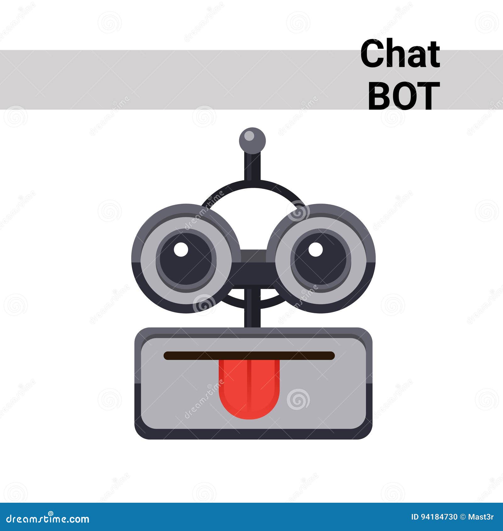 Cartoon Robot Face Smiling Cute Emotion Show Tongue Chat Bot Icon Stock  Vector - Illustration of funny, artificial: 94184730