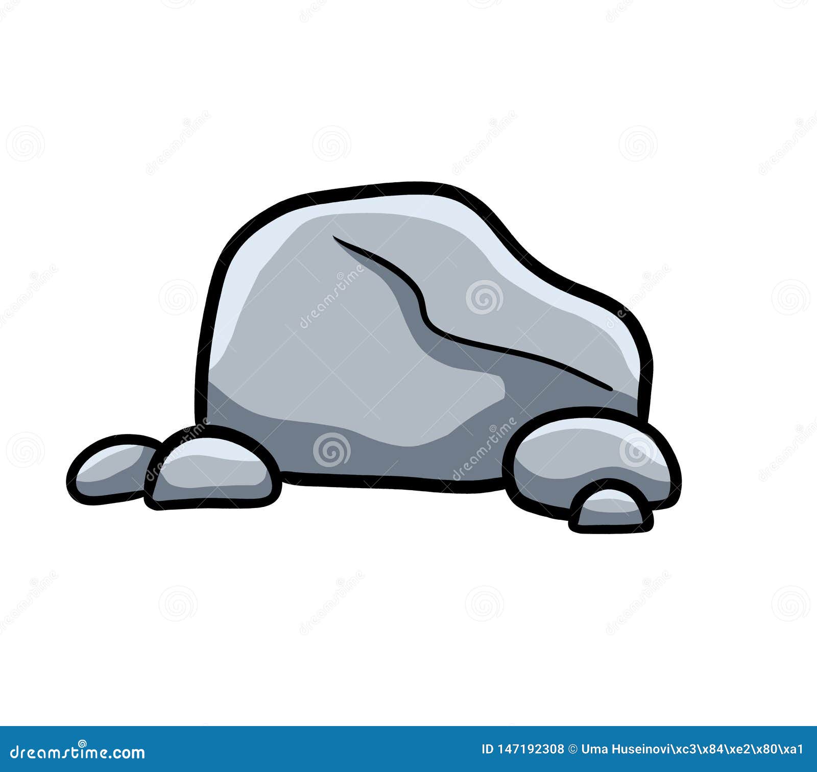 Cartoon Rock And Pebbles Stock Illustration. Illustration Of Cracked -  147192308