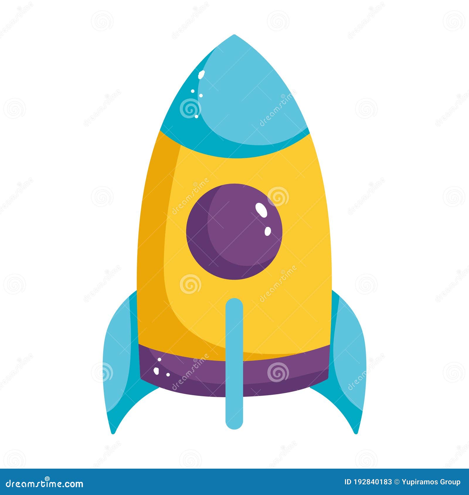 Cartoon Rocket Toy Kids Isolated Icon Design White Background Stock