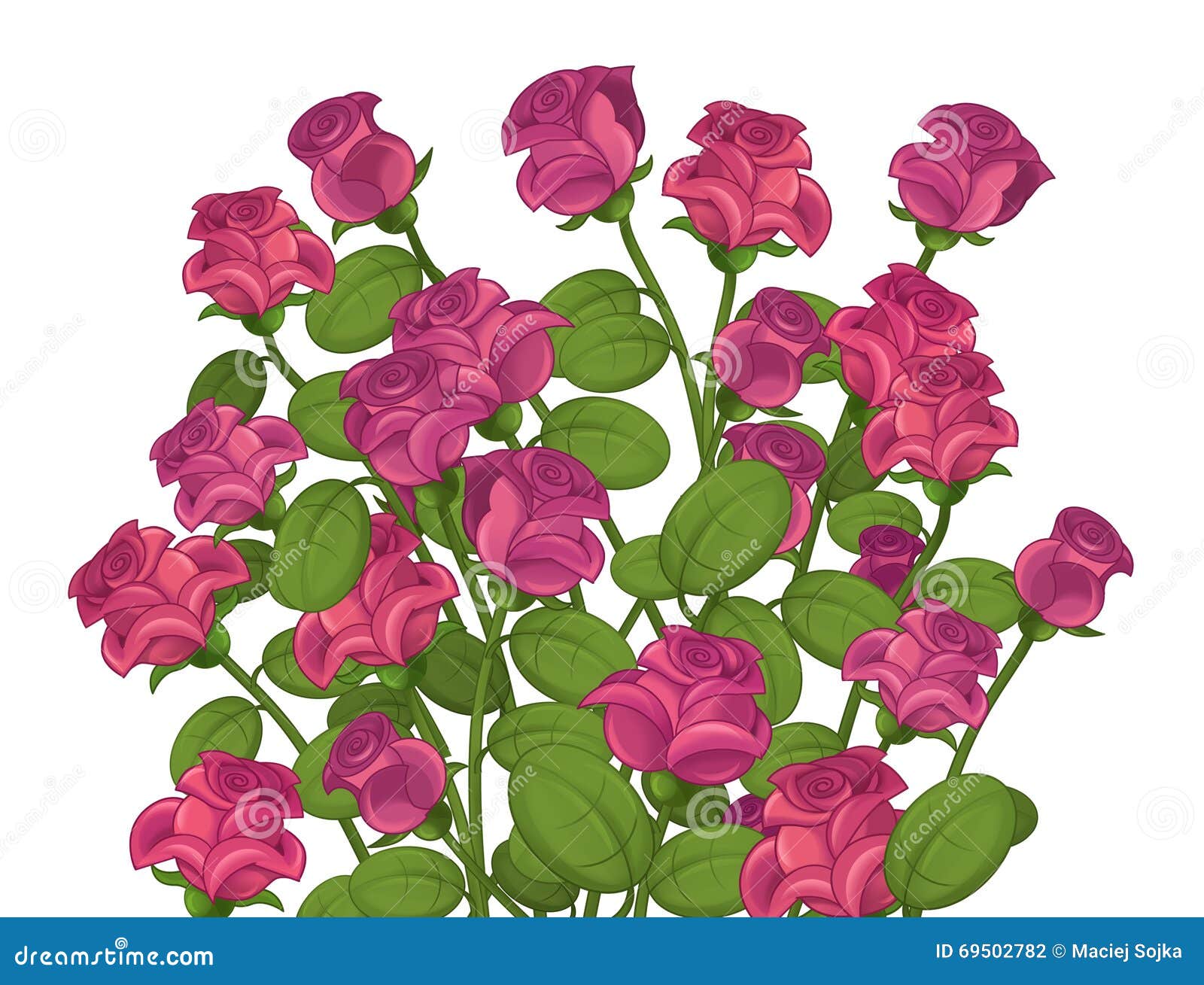 Cartoon roses - isolated stock illustration. Illustration of romantic