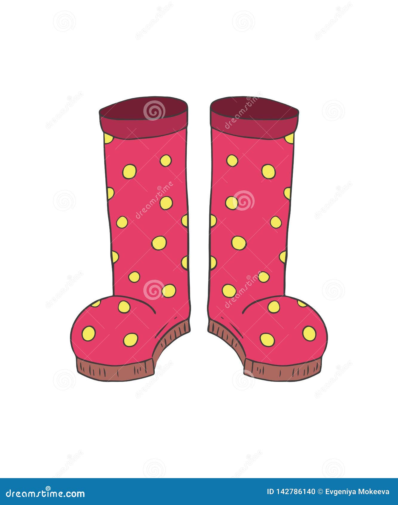 Cartoon Rubber Boots on a White Background Stock Illustration