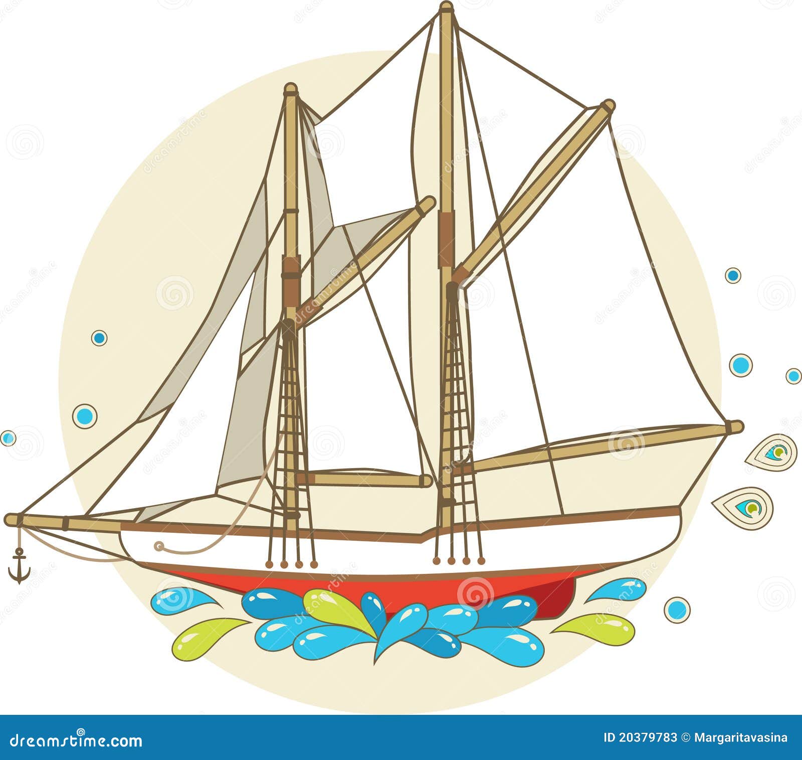 Cartoon Sailing Ship Stock Photos - Image: 20379783