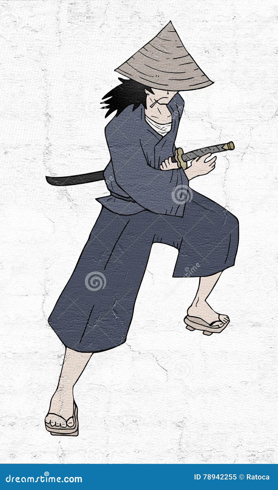 Cartoon samurai stock illustration. Illustration of martial - 78942255