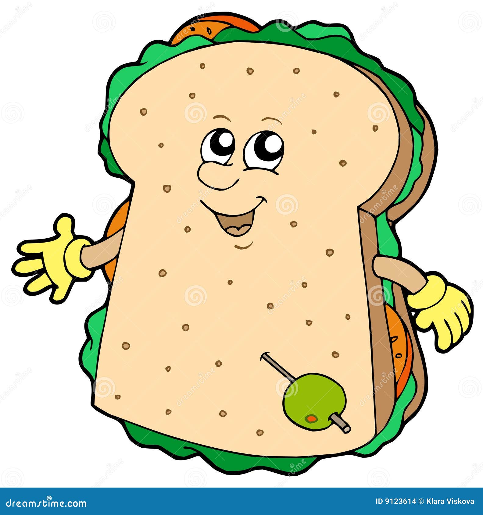 Cartoon sandwich stock vector. Illustration of colorful  9123614