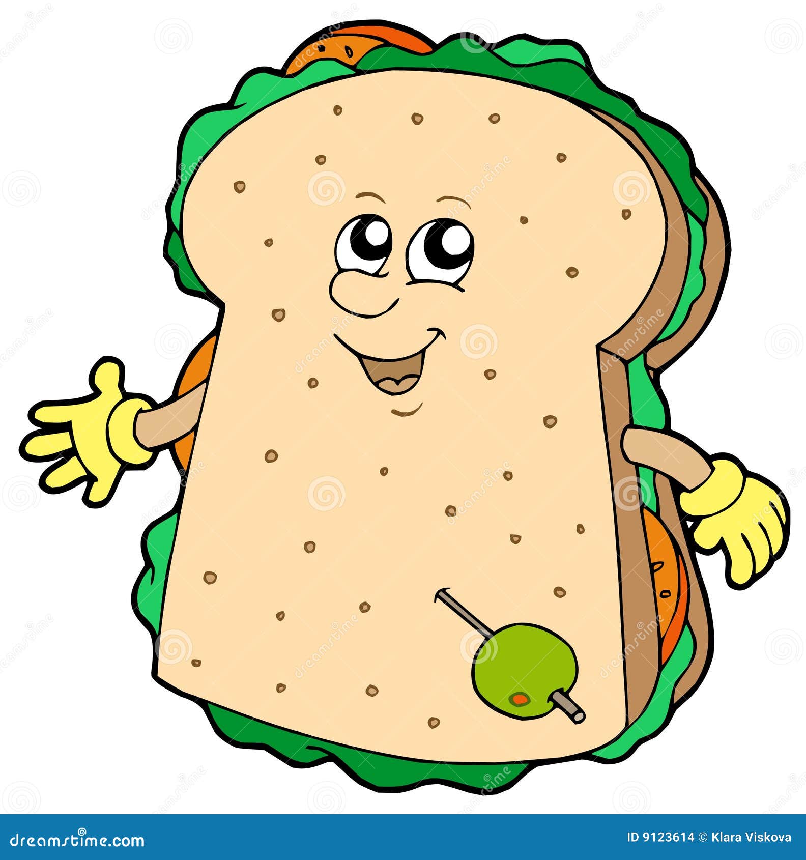 Cartoon sandwich stock vector. Illustration of colorful 9123614