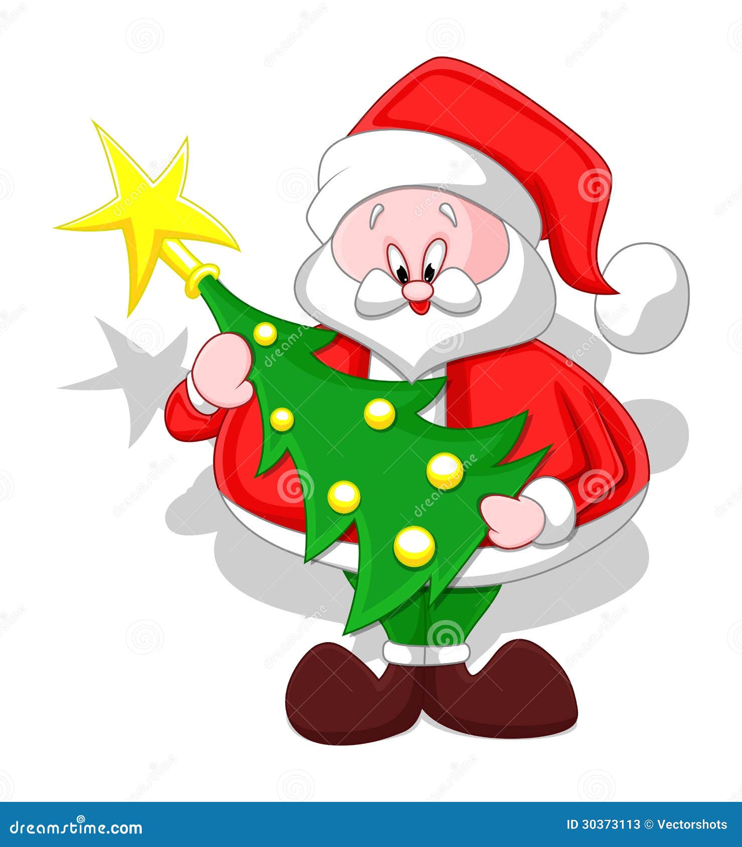 Cartoon Santa with Christmas Tree Stock Vector - Illustration of anniversary, adorable: 30373113 Cartoon Santa with Christmas Tree Stock Vector - Illustration of anniversary, adorable: 30373113