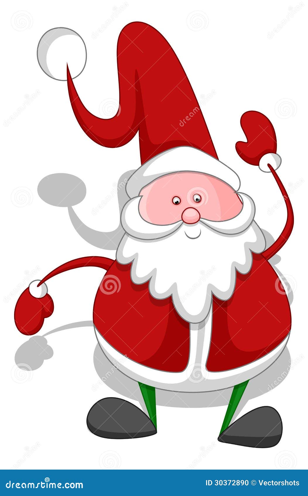 Cartoon Santa - Christmas Vector Illustration Stock Photo 