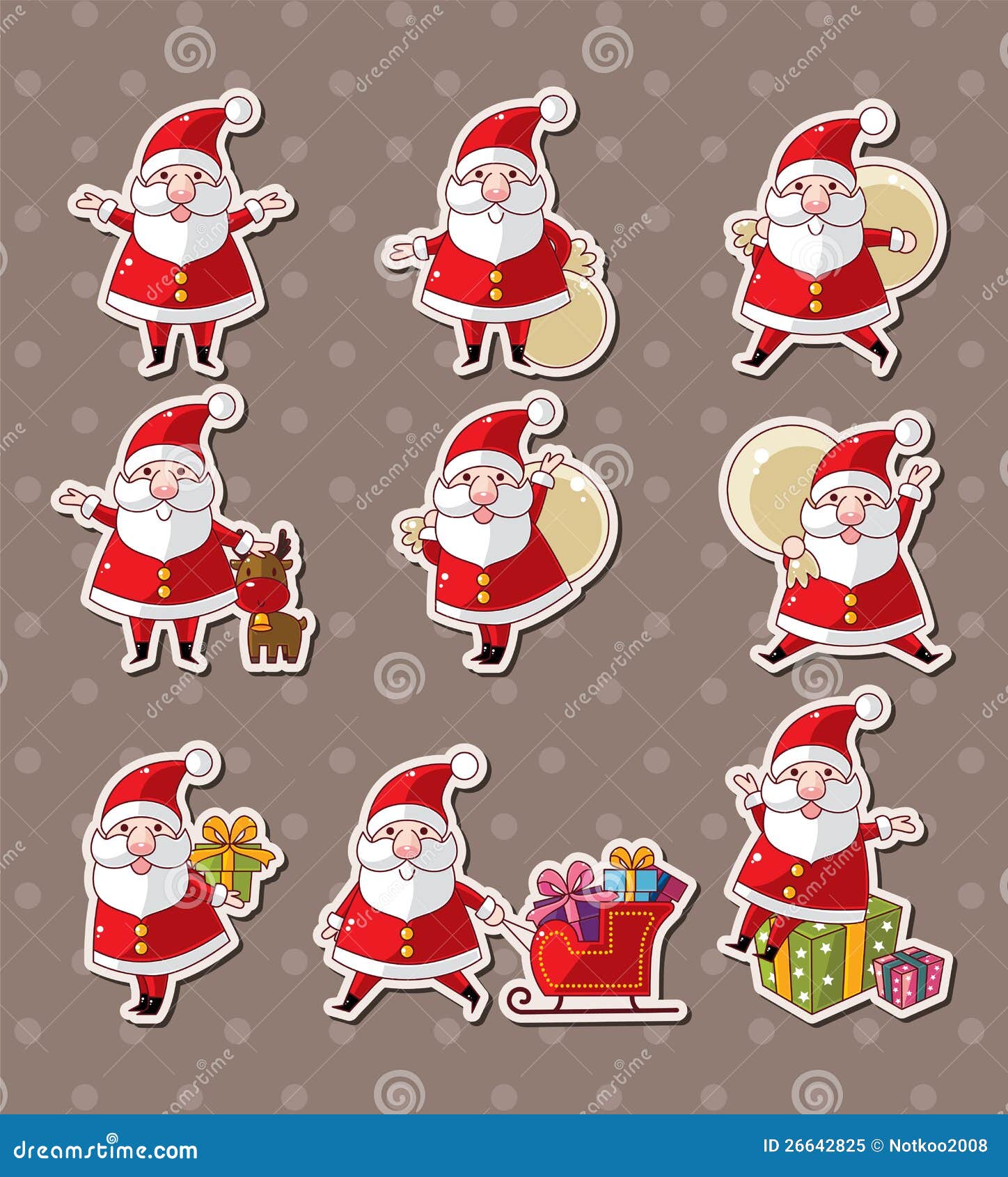 cartoon santa claus christmas stickers