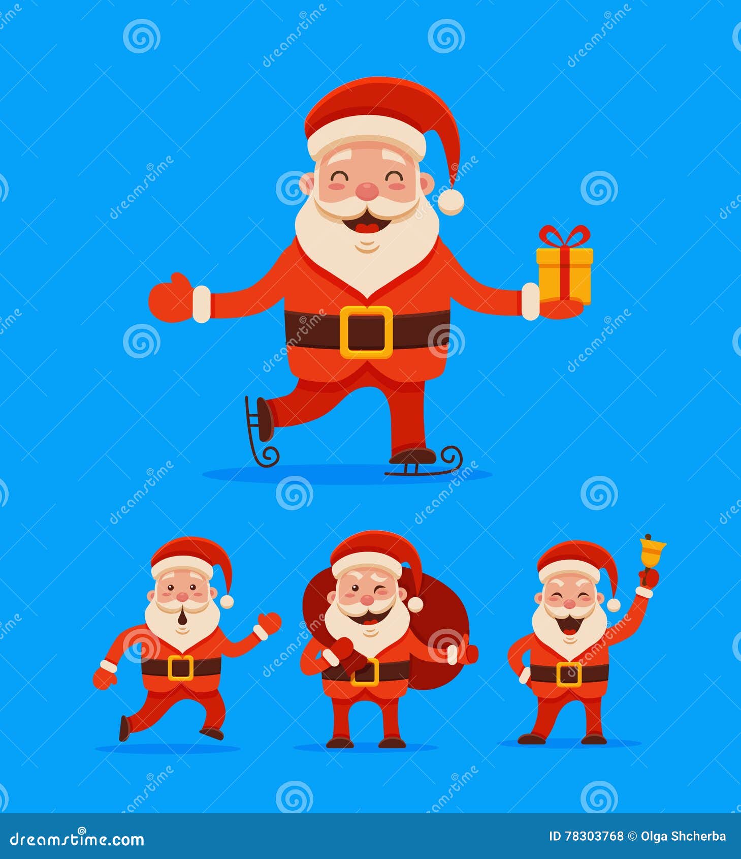 Cartoon Santa Claus stock vector. Illustration of flat - 78303768