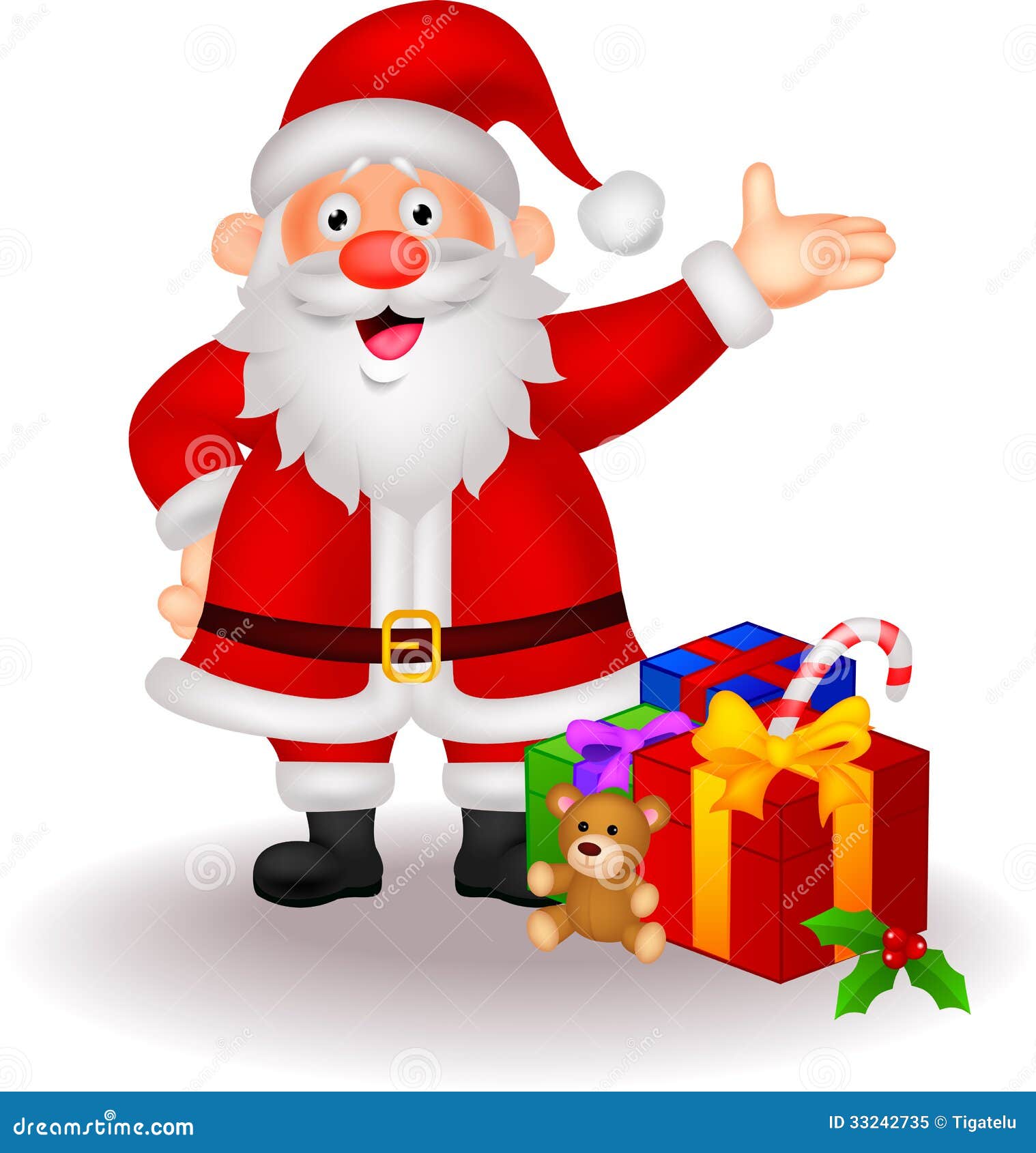 Cartoon Santa with gifts stock vector. Illustration of gift - 33242735 Cartoon Santa with gifts stock vector. Illustration of gift - 33242735
