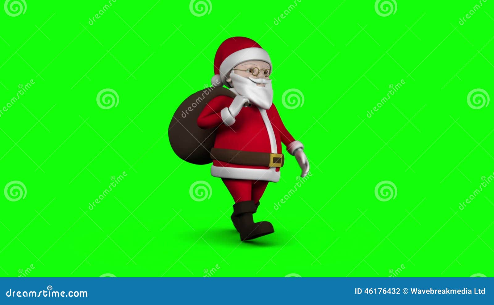 Cartoon Santa Walking on Green Background Stock Footage - Video of people,  celebrating: 46176432