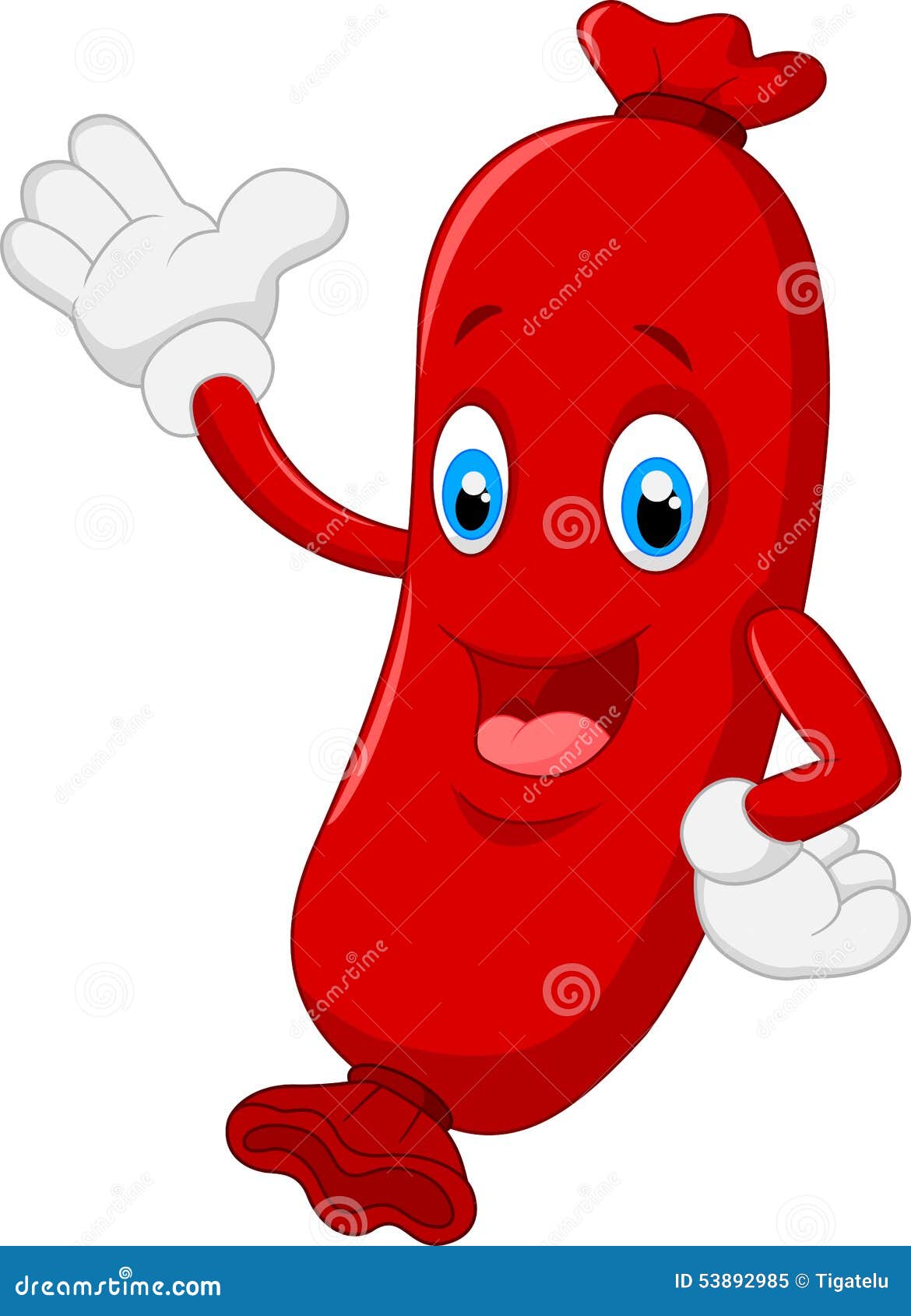Cartoon the sausage waving stock vector. Illustration of 