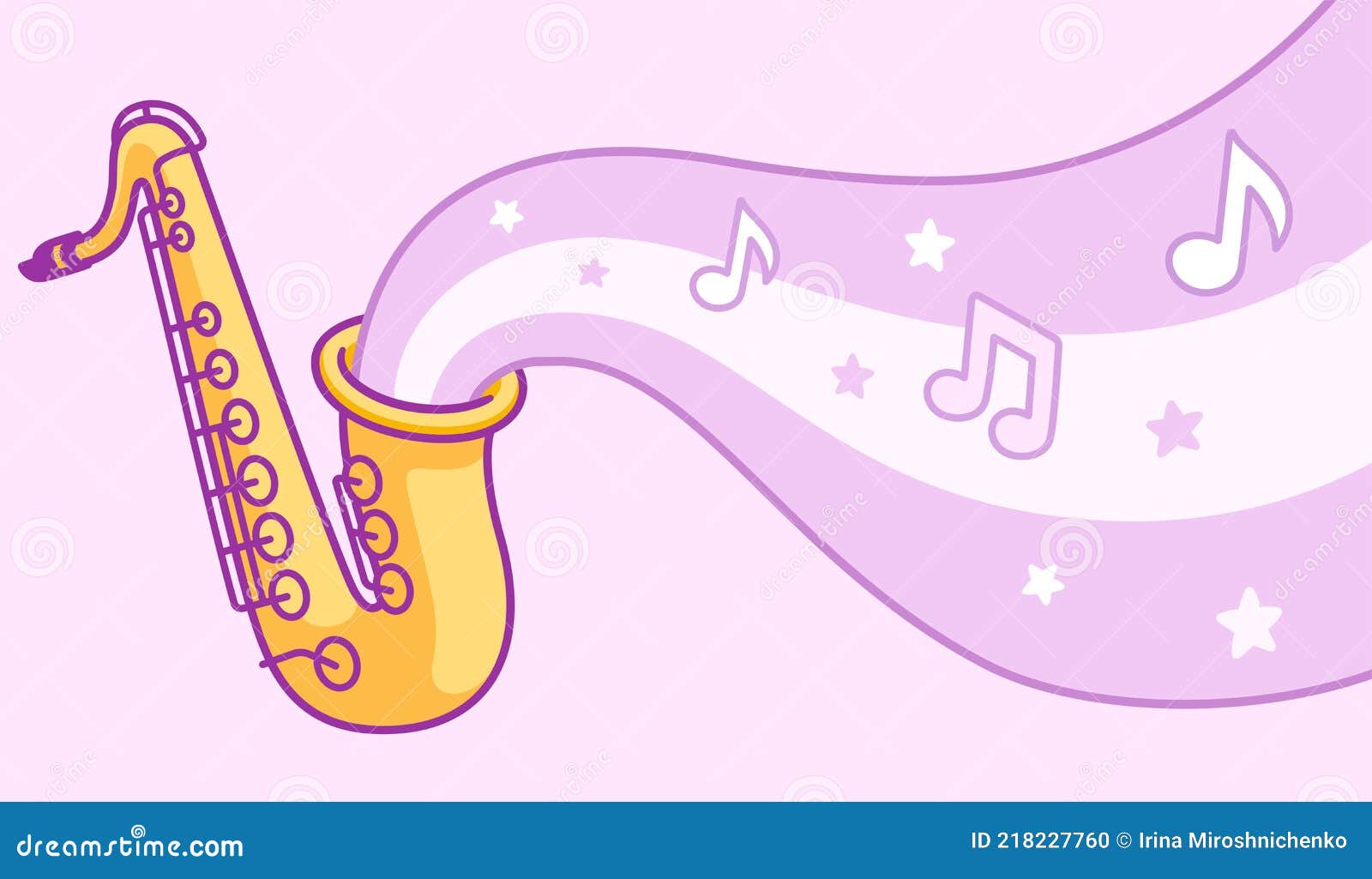 Cartoon saxophone drawing stock vector. Illustration of instrument -  218227760