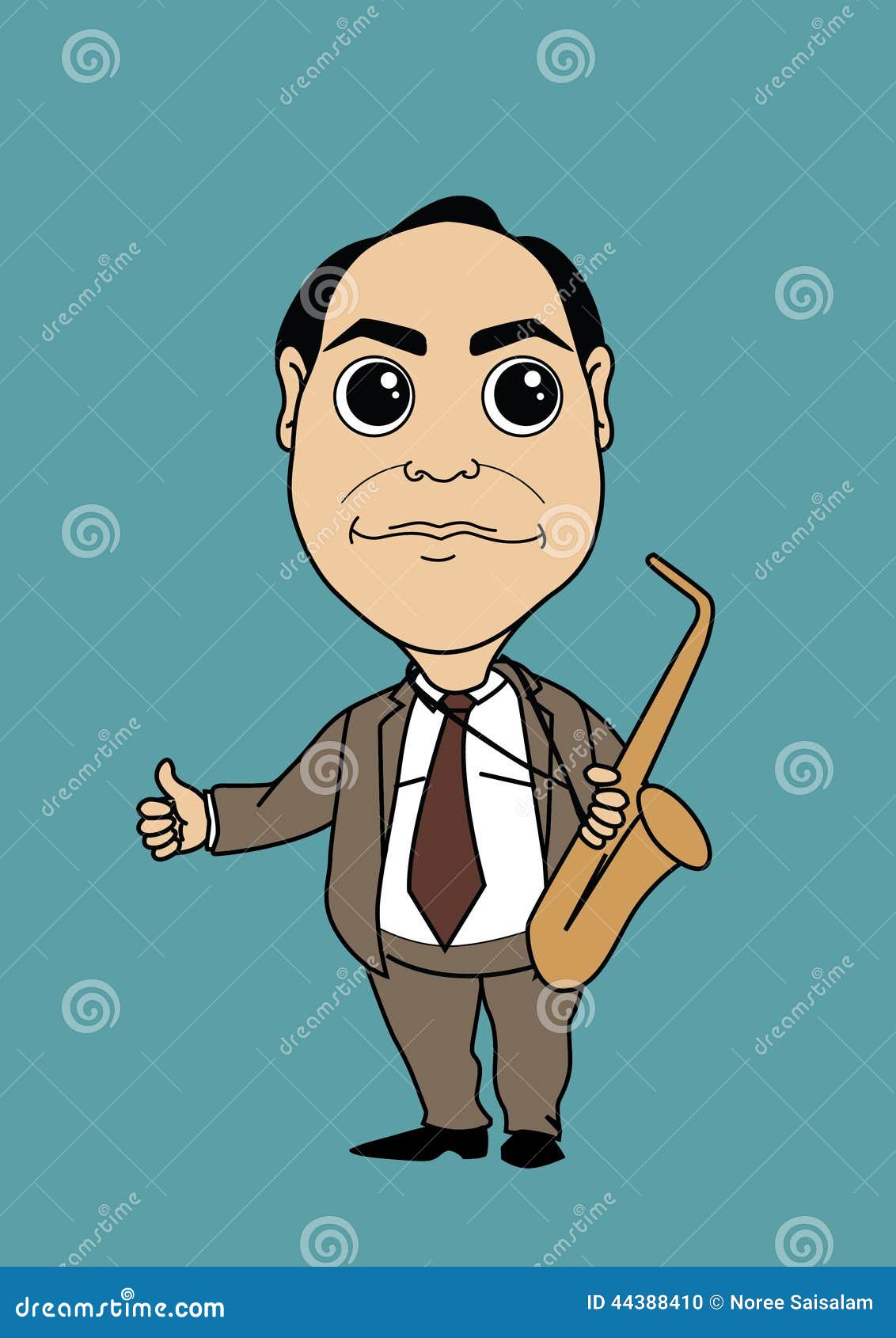 Cartoon Saxophone Vector stock illustration. Illustration of isolated