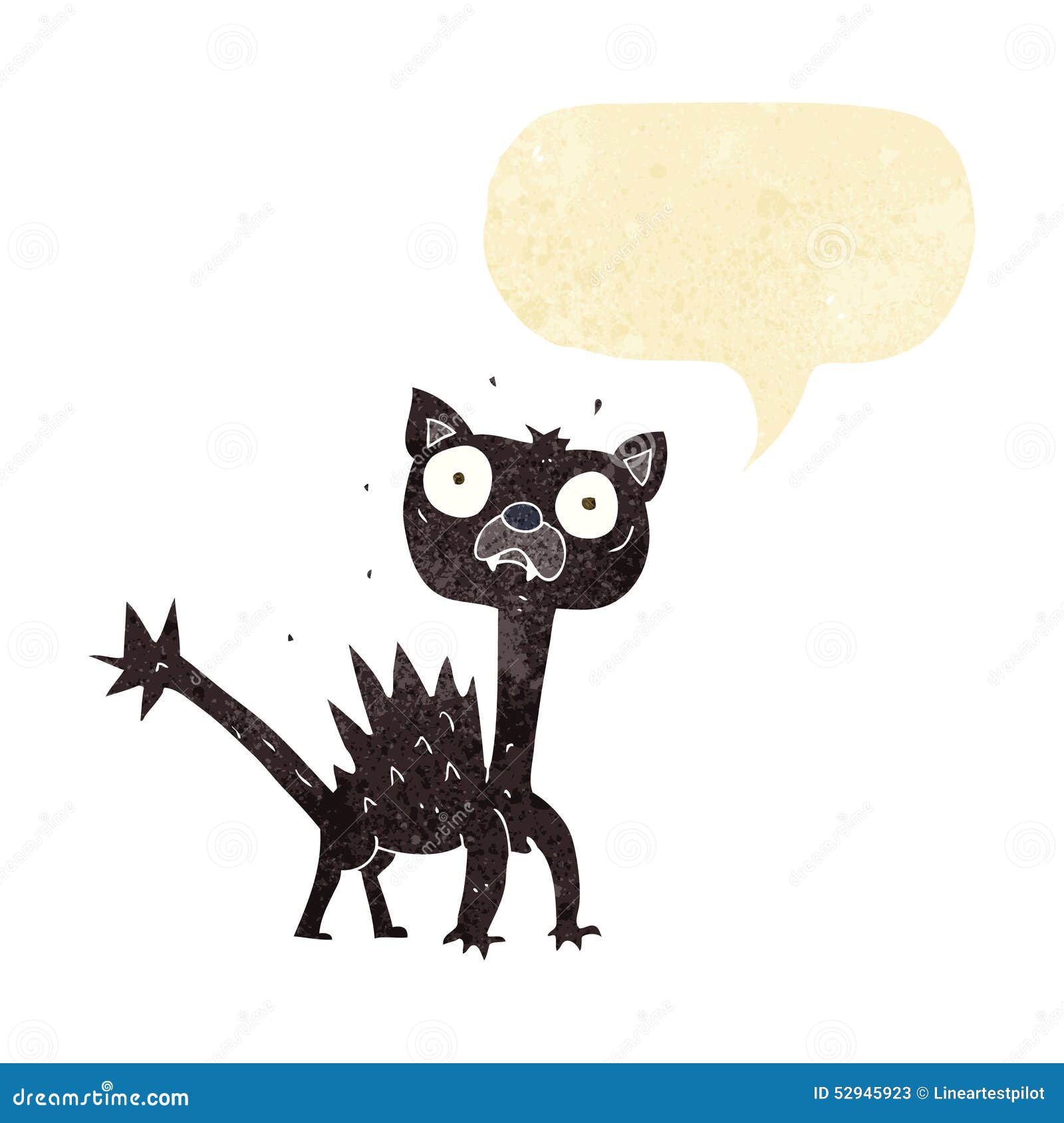 Cartoon Scared Cat with Speech Bubble Stock Illustration - Illustration ...
