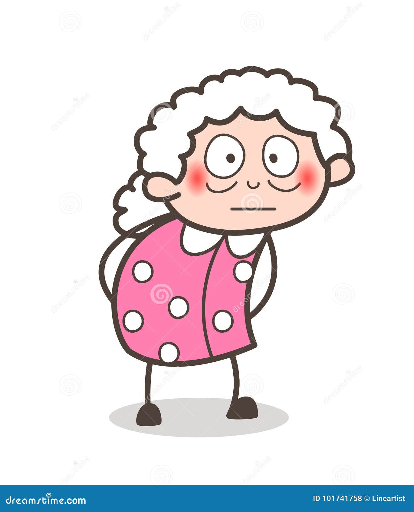 Cartoon Scared Granny Face Expression Vector Illustration Stock ...