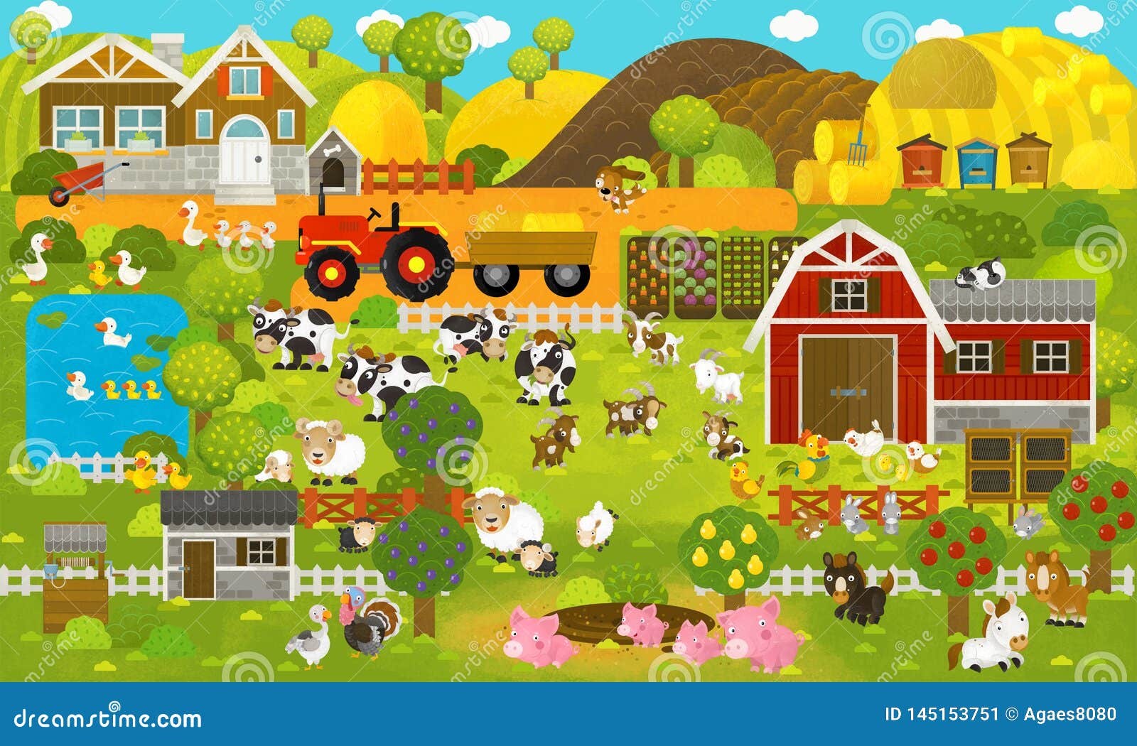 Cartoon Scene with Farm Village and Buildings Like Map - Illustration Stock Illustration - Illustration of farm, birds: 145153751 Cartoon Scene with Farm Village and Buildings Like Map - Illustration Stock Illustration - Illustration of farm, birds: 145153751