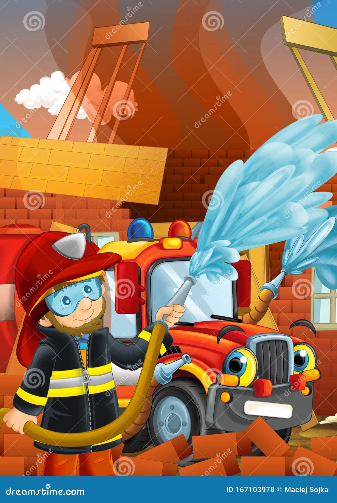Cartoon Scene with Fire Fighter Machine Fireman Vehicle and Fireman Boy Putting Out the Fire Burning Building Illustration Stock Illustration - Illustration of firefighter, aviation: 167103978 Cartoon Scene with Fire Fighter Machine Fireman Vehicle and Fireman Boy Putting Out the Fire Burning Building Illustration Stock Illustration - Illustration of firefighter, aviation: 167103978
