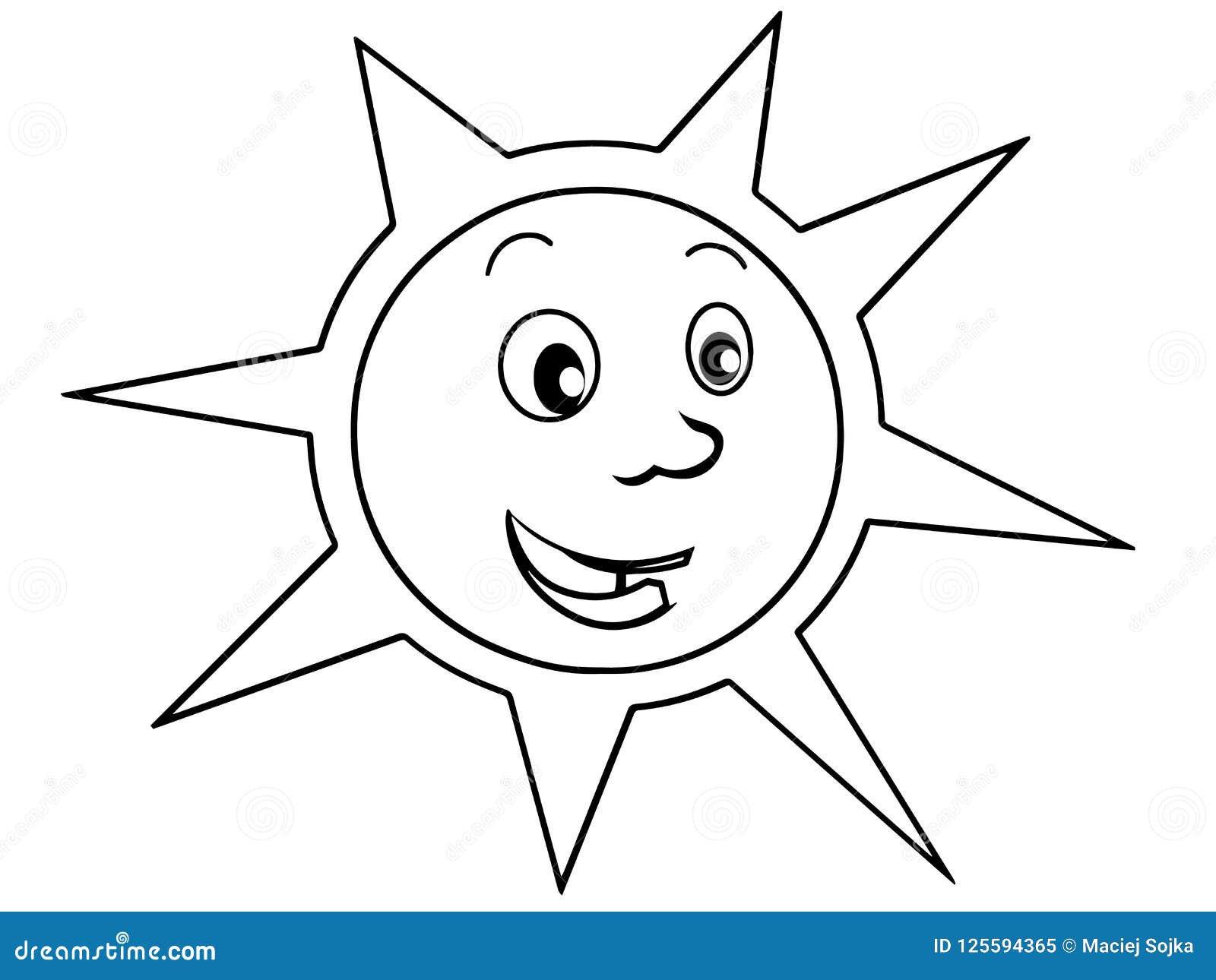 Download Cartoon Scene With Happy And Funny Sun - Coloring Page Stock Vector - Illustration of clipart ...