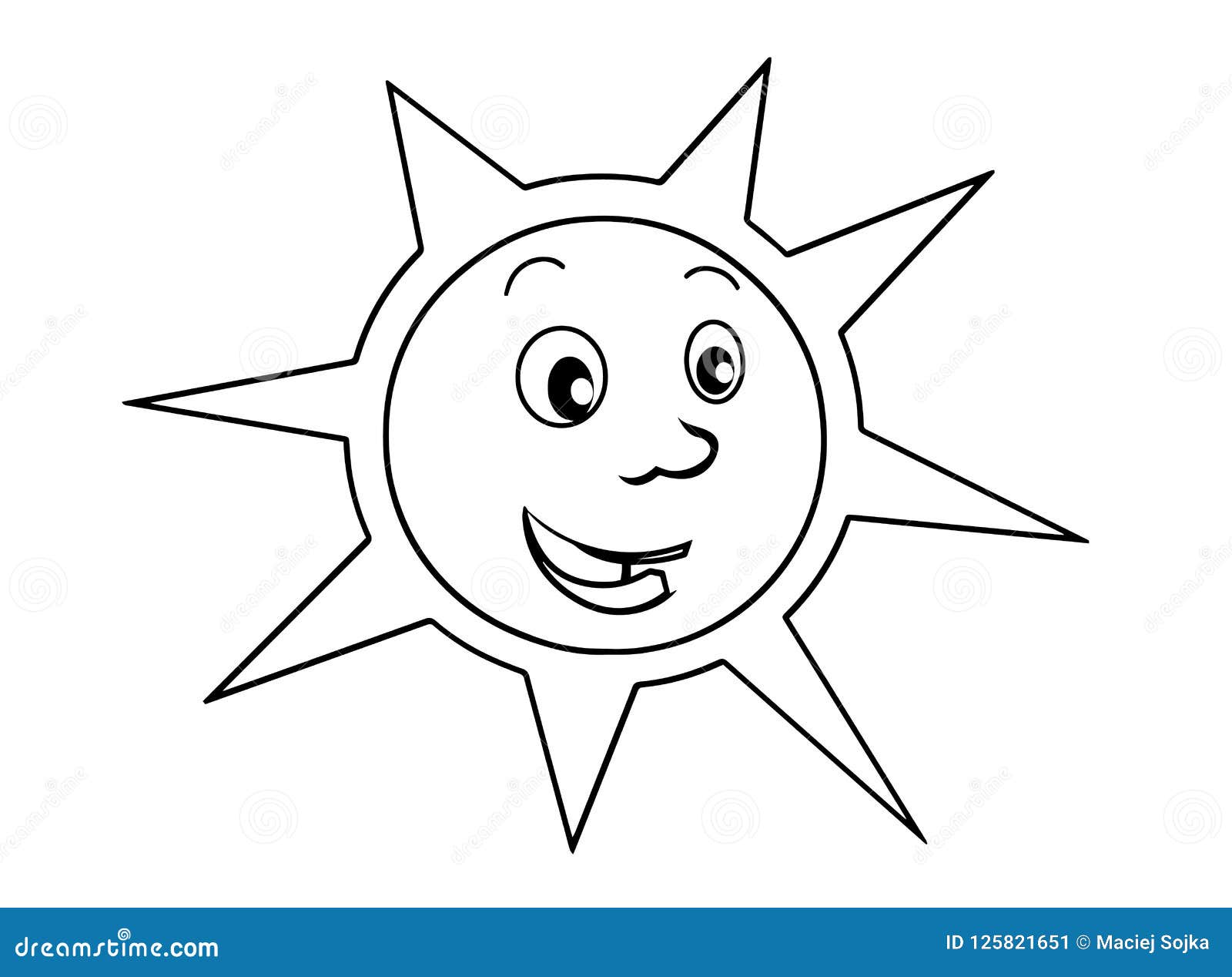 Download Cartoon Scene With Happy And Funny Sun - Coloring Page Stock Illustration - Illustration of cute ...