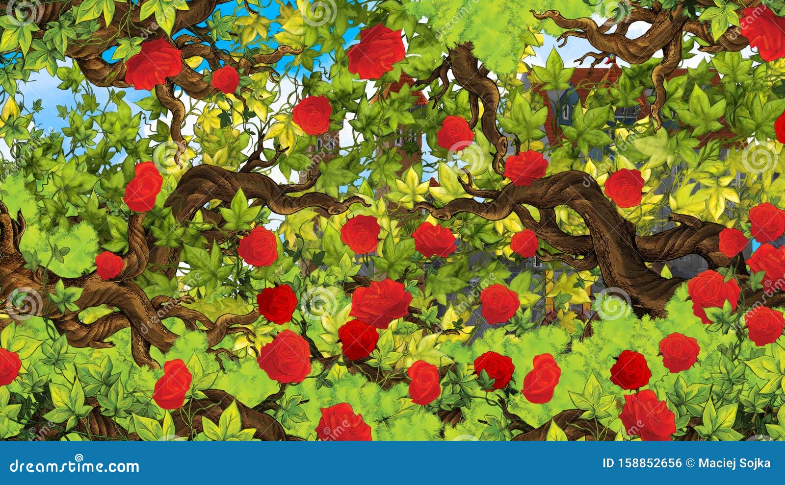Cartoon Scene of Rose Garden Near Castle in the Background Illustration for Children Stock Illustration - Illustration of cheerful, happy: 158852656 Cartoon Scene of Rose Garden Near Castle in the Background Illustration for Children Stock Illustration - Illustration of cheerful, happy: 158852656