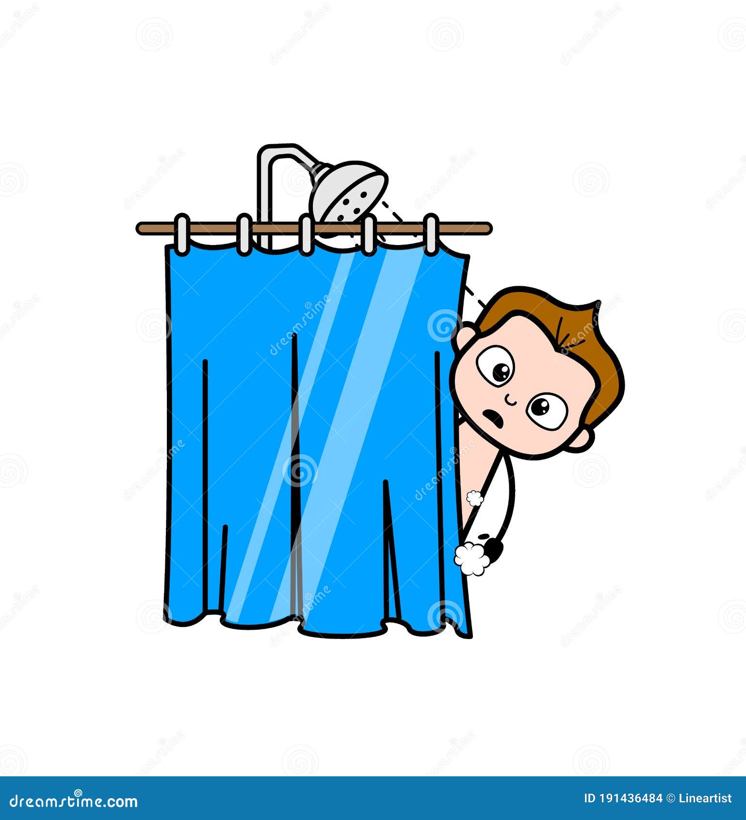 Cartoon Schoolboy Taking Shower Stock Illustration Illustration of