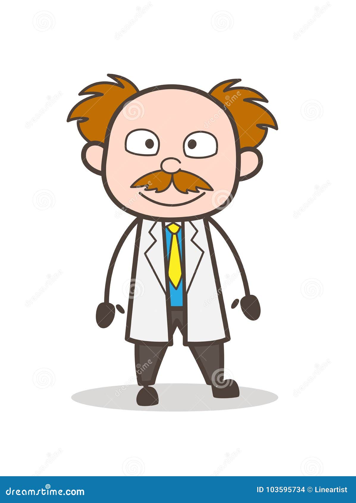 3 Cute Cartoon Scientists T Pose Stock Vector (Royalty Free