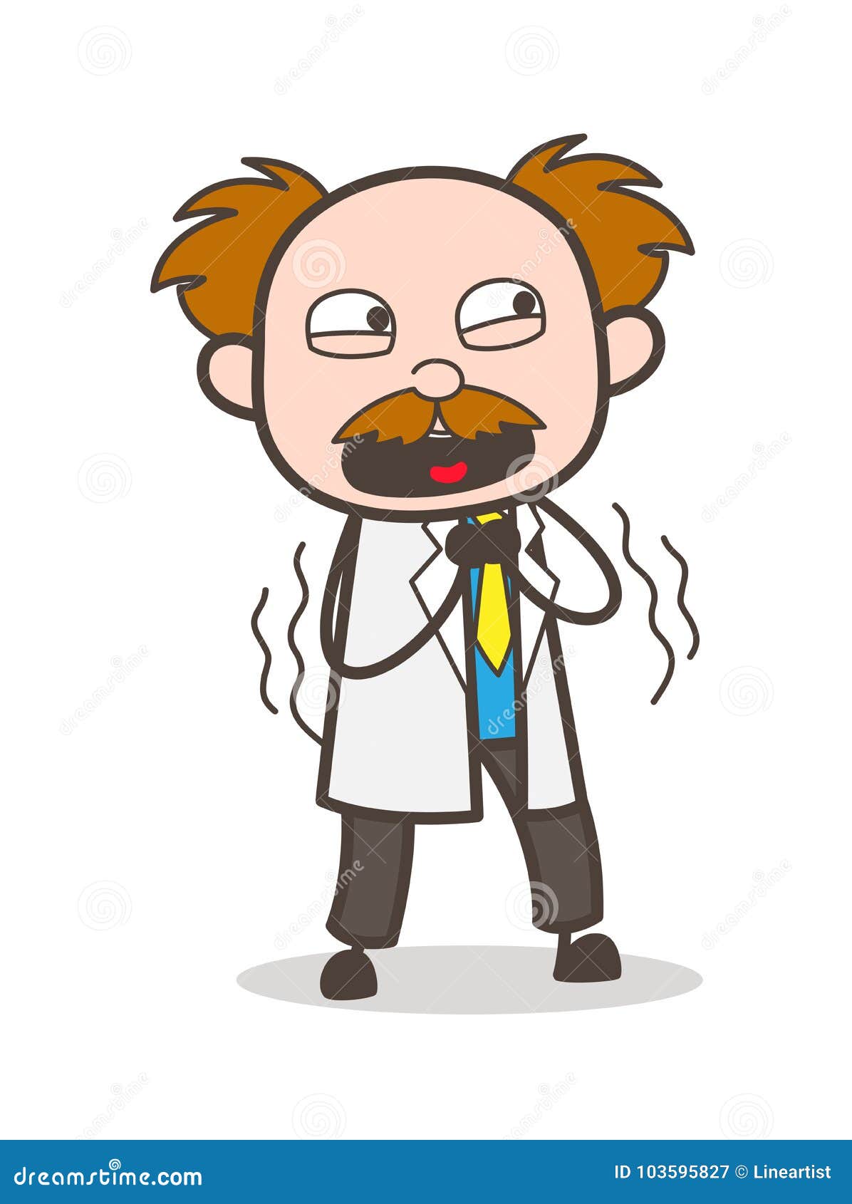 Fearful Face - Cute Cartoon Girl Illustration Stock Photography